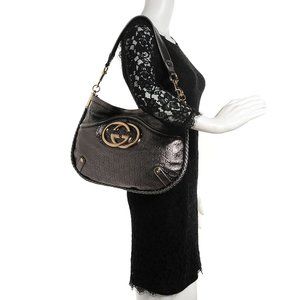 GUCCI GUCCISSIMA BRITT MEDIUM LEATHER SHOULDER BAG
